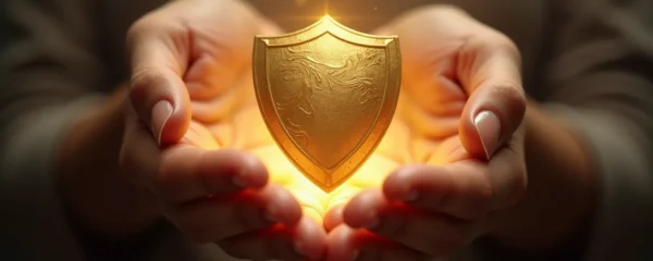 Représentation symbolique de la protection familiale par une assurance vie