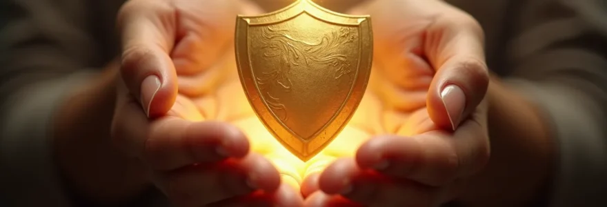 Représentation symbolique de la protection familiale par une assurance vie