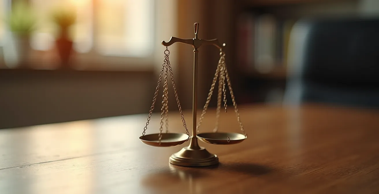 Illustration symbolique de l'équilibre dans la rédaction de clauses bénéficiaires
